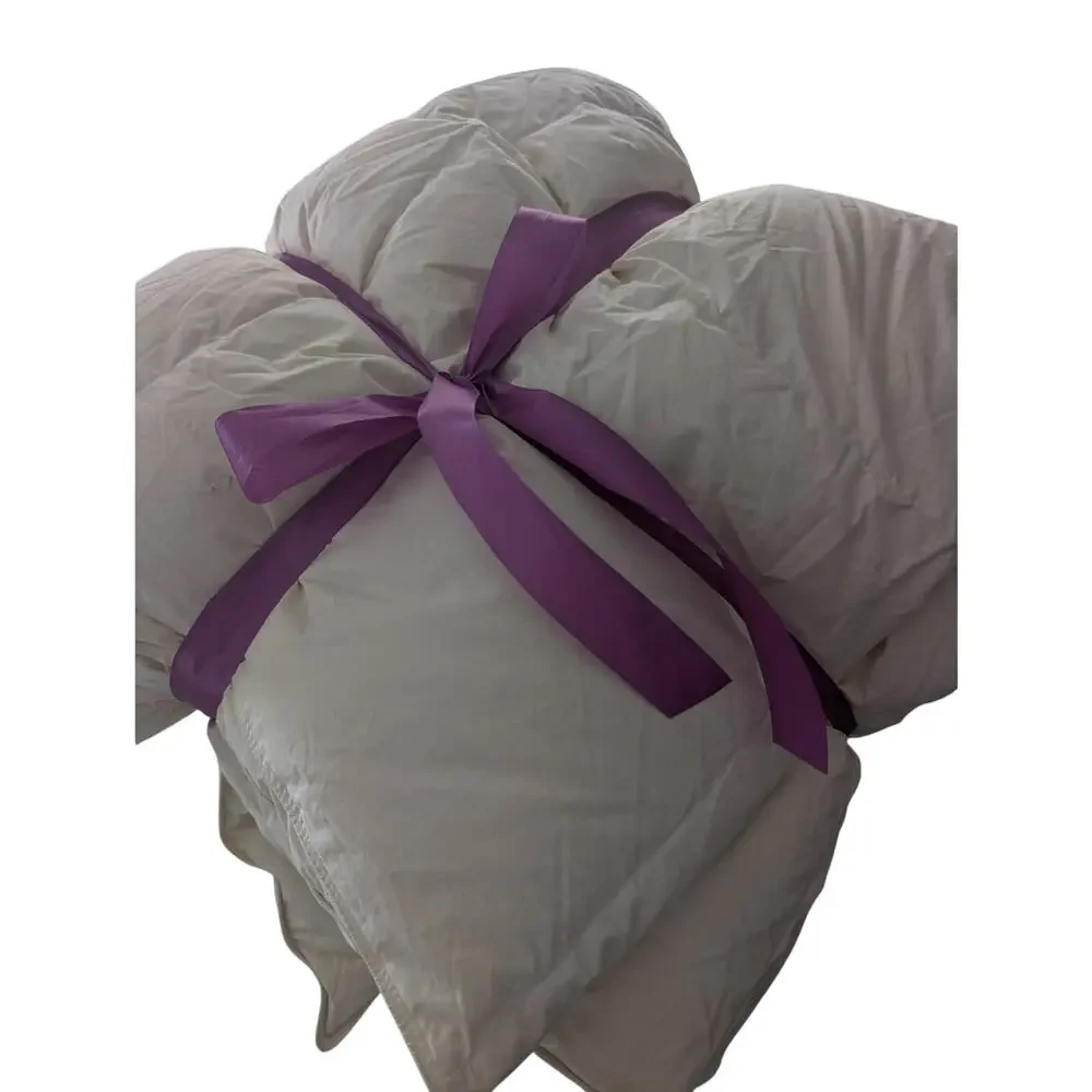 LUXE 100% WHITE GOOSE DOWN, CREAM COMFORTER! SUPER PUFFY & COMFY! SIZE FULL